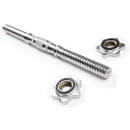 Гриф для гантелей 25х450 мм 1,7 кг (полнотелый, с железной ручкой бочонком) AMETIST