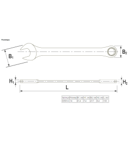 Ключ комбинированный трещоточный 14 мм SNAP GEAR Ombra 35014