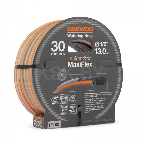 Шланг поливочный 1/2" 30 м MaxiFlex DAEWOO DWH 3115 (DWH 3115) 