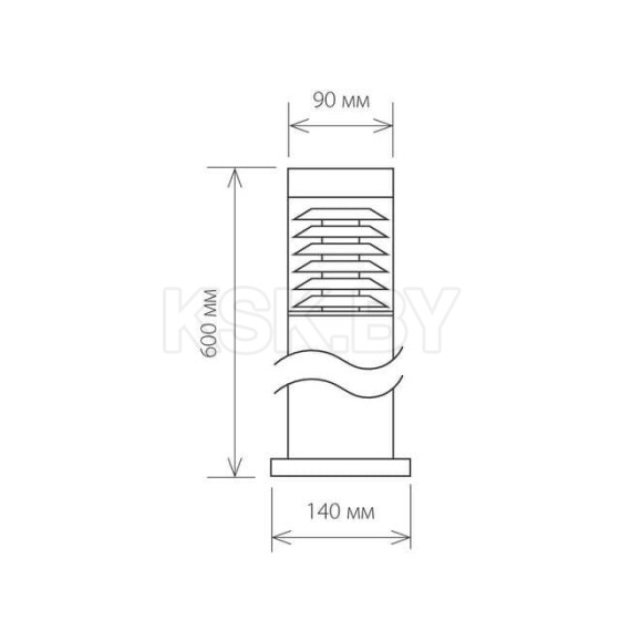 Светильник уличный на столбе 1550 TECHNO Е27 черный IP54 ES (a035095) 