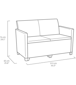 Комплект садовой мебели Keter Claire 2 seater set (графит)