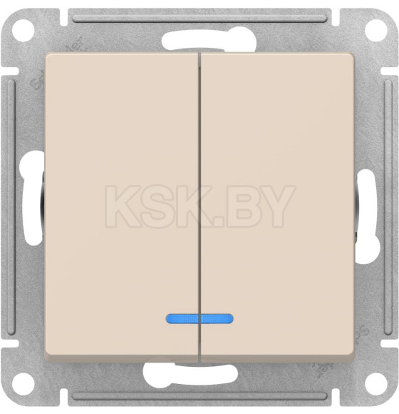 Выключатель 2кл.10А с индик. бежевый Schneider Electric Atlasdesign (ATN000253) 