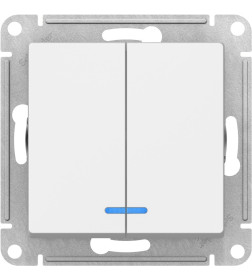 Выключатель 2кл.10А с индик. белый Schneider Electric Atlasdesign