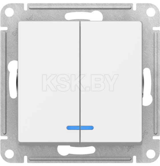 Выключатель 2кл.10А с индик. белый Schneider Electric Atlasdesign (ATN000153) 