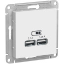 Розетка USB 5В 1 порт*2,1А 2*1,05А белый Schneider Electric Atlasdesign (ATN000133) 