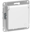 Розетка 1-я с з/к шторками и крышкой белый IP20 Schneider Electric Atlasdesign (ATN000146) 