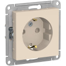 Розетка 1-я с з/к и шторками бежевый Schneider Electric Atlasdesign (ATN000245) 