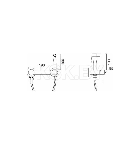 Смеситель с гигиеническим душем РМС SUS129BL-5-2 (SUS129BL-5-2) 