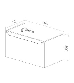 Тумба подвесная Lemark BUNO MINI 80 см LM05BM80T