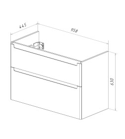 Тумба подвесная/напольная Lemark BUNO 100 см LM04B100T