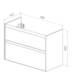 Тумба подвесная/напольная Lemark COMBI 100 см LM03C100T-dub