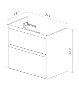 Тумба подвесная/напольная Lemark COMBI 80 см LM03C80T-dub