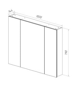 Шкаф зеркальный Lemark Universal 100х80 см LM100ZS-U