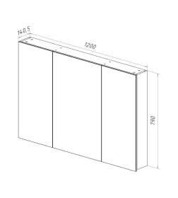 Шкаф зеркальный Lemark UNIVERSAL 120х80 см LM120ZS-U