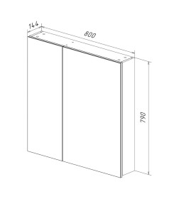 Шкаф зеркальный Lemark UNIVERSAL 80х80 см LM80ZS-U