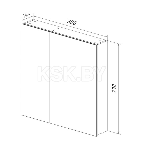 Шкаф зеркальный Lemark UNIVERSAL 80х80 см LM80ZS-U (LM80ZS-U) 