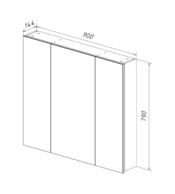 Шкаф зеркальный Lemark UNIVERSAL 90х80 см LM90ZS-U