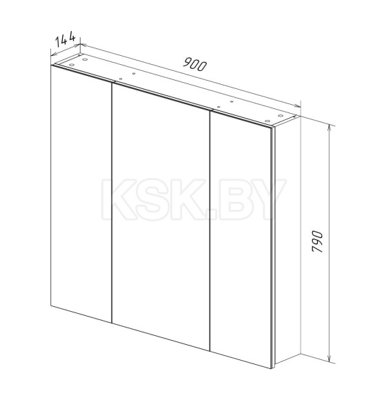 Шкаф зеркальный Lemark UNIVERSAL 90х80 см LM90ZS-U (LM90ZS-U) 