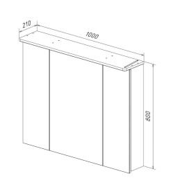 Шкаф зеркальный Lemark ZENON 100х80 см LM100ZS-Z