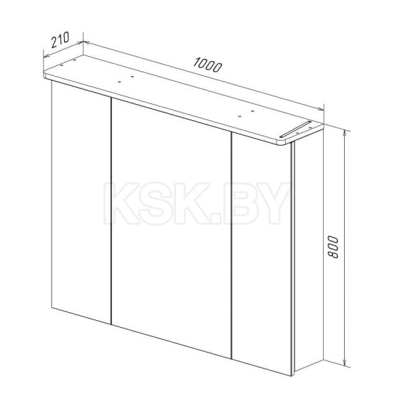 Шкаф зеркальный Lemark ZENON 100х80 см LM100ZS-Z (LM100ZS-Z) 