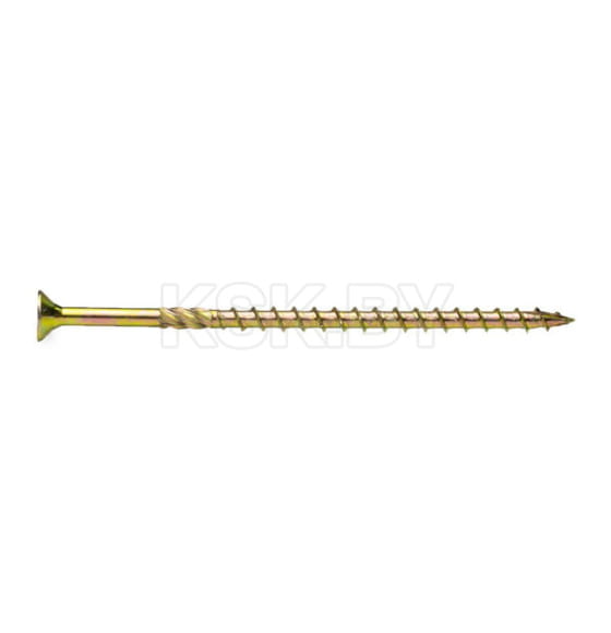 Саморез усиленный по дереву TORX30 6.0x120, потай, желтый цинк, в пласт. контейнере, ЕКТ (упак/20шт) (B009543) 