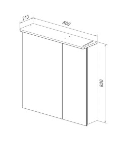 Шкаф зеркальный Lemark ZENON 80х80 см LM80ZS-Z