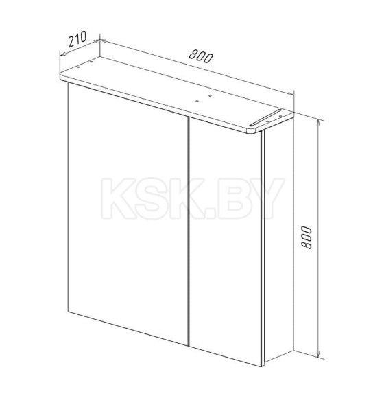 Шкаф зеркальный Lemark ZENON 80х80 см LM80ZS-Z (LM80ZS-Z) 