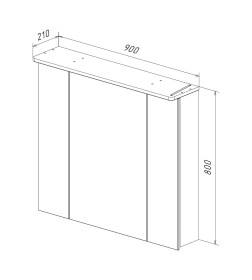Шкаф зеркальный Lemark Zenon 90х80 см LM90ZS-Z