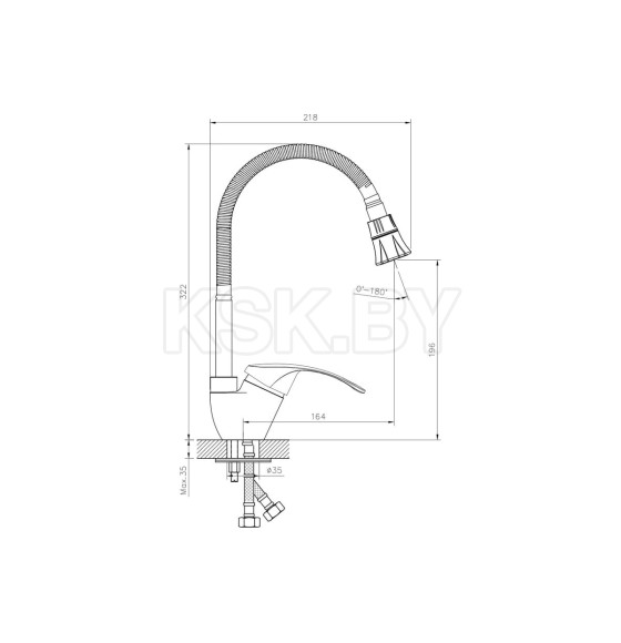 Смеситель одноручный для кухни Decoroom DR71022 (DR71022) 