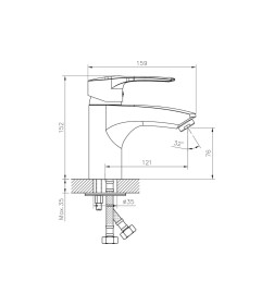 Смеситель одноручный для умывальника и биде Decoroom DR70015