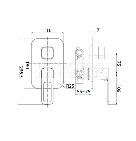 Смеситель встраиваемый IDDIS Slide SLISB00i68 (SLISB00i68) 