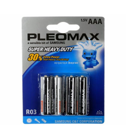 Батарейка AAA LR03 BL-4 (упак. 4шт.) 1.5V Samsung Pleomax Alkaline