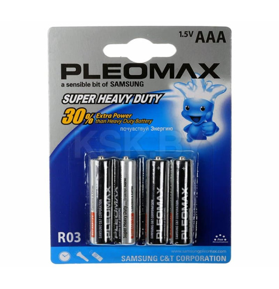 Батарейка AAA LR03 BL-4 (упак. 4шт.) 1.5V Samsung Pleomax Alkaline (C0019241) 