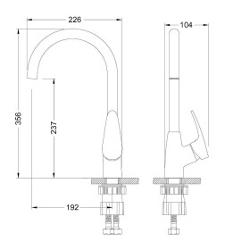 Смеситель для кухни серый шёлк  "Линара" Lemark LM0405PGS