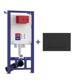 Инсталяция для подвесного унитаза Lemark Peneda с кнопкой смыва BIT черный матовый 9880213