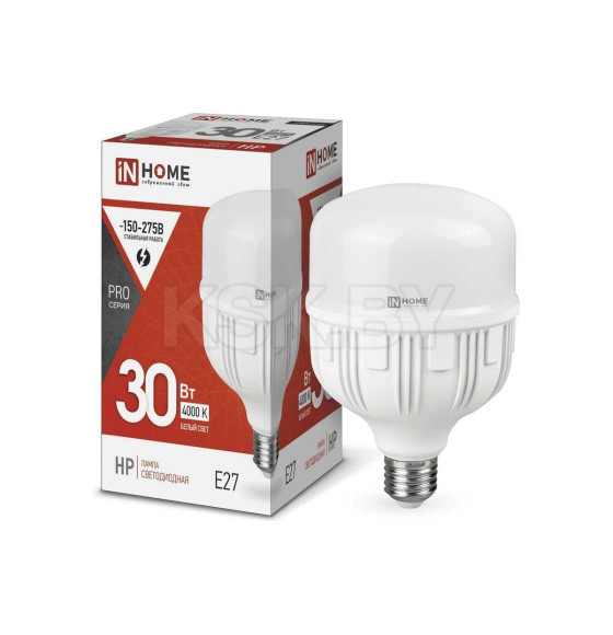 Лампа светодиодная LED-HP-PRO 30Вт 230В Е27 4000К IN HOME (4690612031071) 