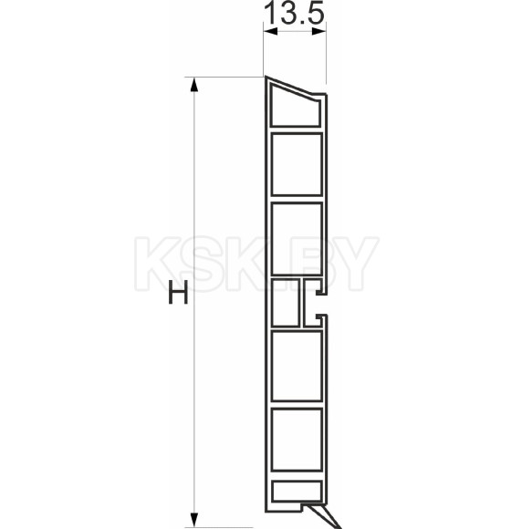 Цоколь мебельный h100, Белый, L-3200