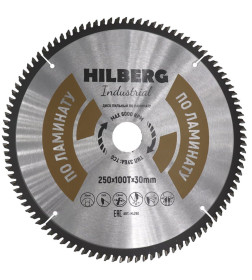 Диск пильный по ламинату 250х100Тх30 мм Hilberg Industrial HL250