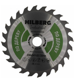 Диск пильный по дереву 230х24Тх32/30 мм Hilberg Industrial HW233