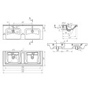 Умывальник керамический двойной 