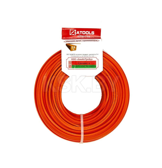 Леска для триммера 2,4 мм х 200 м квадрат ATOOLS ЛТЗ-024200 (ЛТЗ-024200) 
