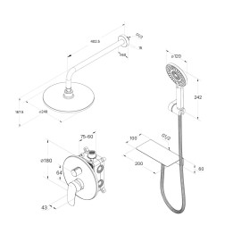 Душевая система скрытого монтажа Milardo Ror RORSB02M67