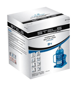 Домкрат гидравлический бутылочный телескопический 8 т (h подъема 170-430 мм) Stels 51118