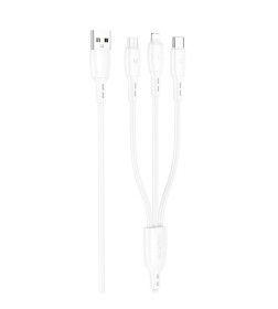 Кабель USB BOROFONE BX71 3в1 lightning, Micro, Type-c 1.0м, 2.0A белый