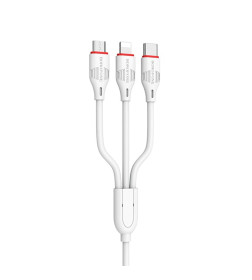 Кабель USB BOROFONE BX17 3в1 lightning, Micro, Type-c 1.0м, 2.4A белый