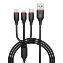 Кабель USB BOROFONE BX17 3в1 lightning, Micro, Type-c 1.0м, 2.4A черный (99376)