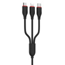 Кабель USB BOROFONE BX17 3в1 lightning, Micro, Type-c 1.0м, 2.4A черный (99376)