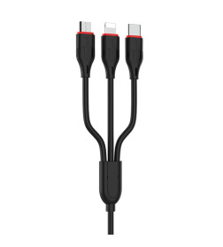 Кабель USB BOROFONE BX17 3в1 lightning, Micro, Type-c 1.0м, 2.4A черный