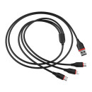 Кабель USB BOROFONE BX17 3в1 lightning, Micro, Type-c 1.0м, 2.4A черный (99376)