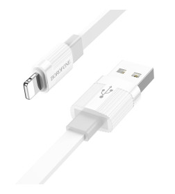 Кабель USB BOROFONE BX89  lightning 1.0м, 3.0A серый